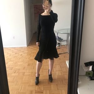 Black top and pencil skirt